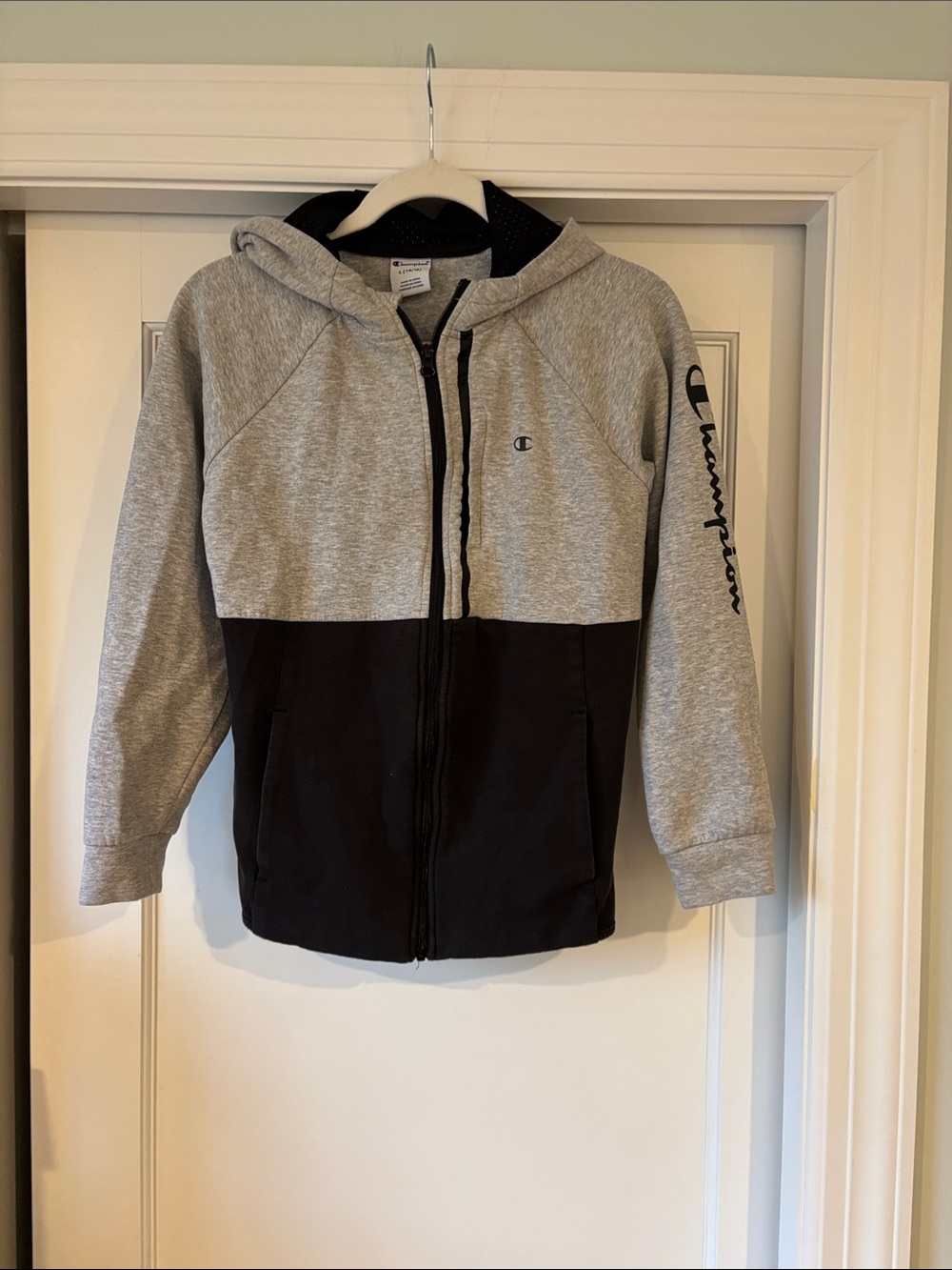 Champion Kids Two-Tone Gray & Black Full-Zip Hoodie